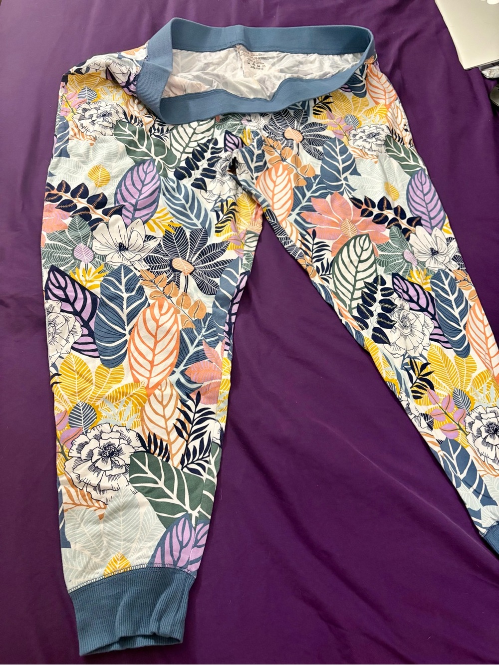 Vera Bradley Floral Jogger Pants Size 2XL Multicolor Botanical Lounge - Picture 4 of 6